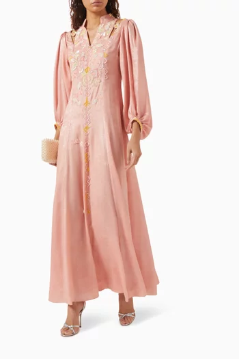 Embellished Jalabiya in Crepe