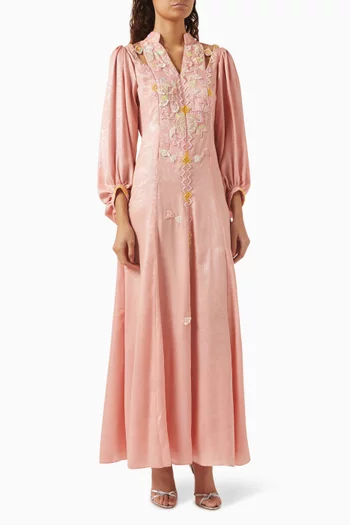 Embellished Jalabiya in Crepe