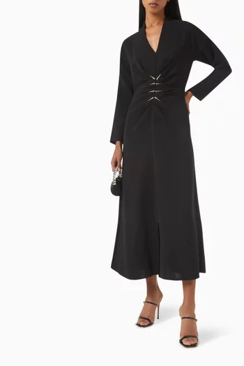 Ruched-waist Midi Dress