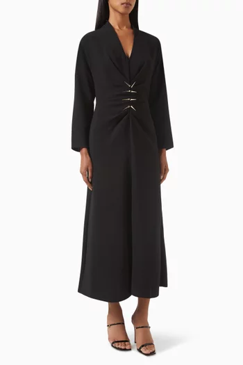 Ruched-waist Midi Dress