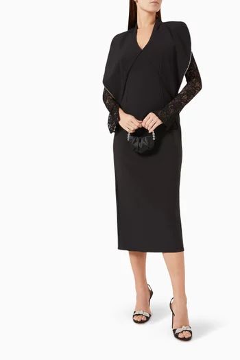 Lace-embroidered Midi Dress