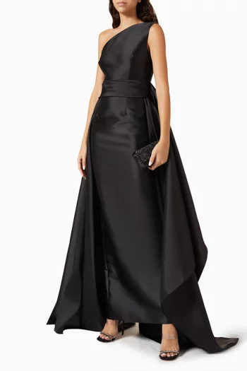 Charo One-shoulder Gown in Twill