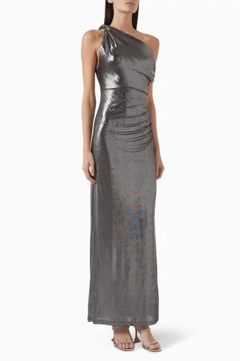 Nyra Maxi Dress in Metallic Jersey