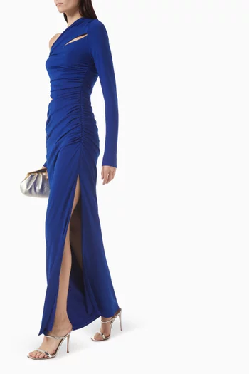 Jaylene One-shoulder Mini Dress in Georgette