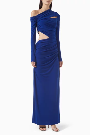 Jaylene One-shoulder Mini Dress in Georgette