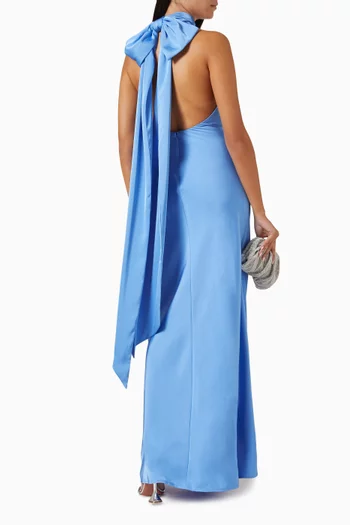 Evianna Open-back Maxi Dress in Satin