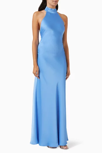 Evianna Open-back Maxi Dress in Satin