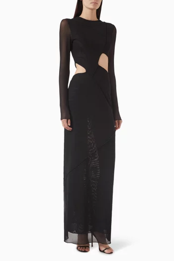 Salli Cut-out Maxi Dress in Mesh