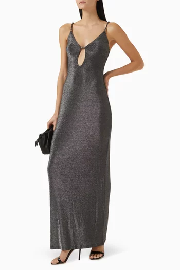 Leah Maxi Dress in Metallic Jersey