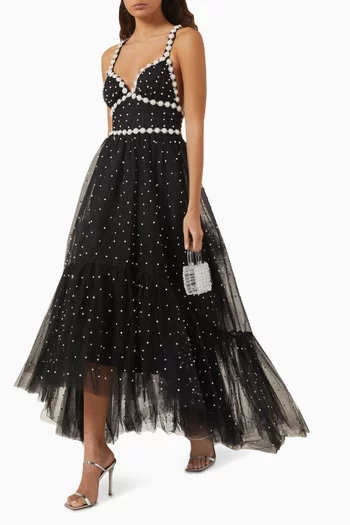 Pearl-embellished Gown in Tulle