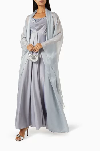 طقم روب وفستان فلانيل شيفون وستان
