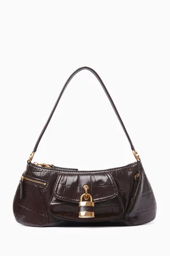 99 Shoulder Bag in Croc-embossed Leather