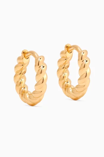 Twisted Helical Huggie Earrings in 18kt Gold-plated Vermeil