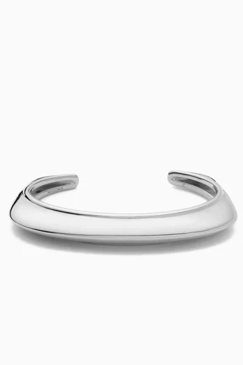 Hera Dome Statement Cuff Bracelet in Rhodium-plated Brass