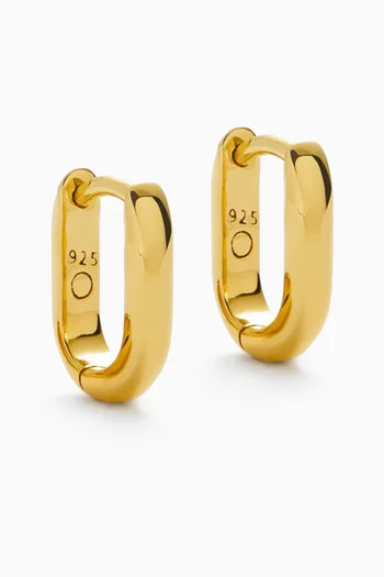 Classic Ovate Mini Hoop Earrings in 18kt Recycled Gold Vermeil