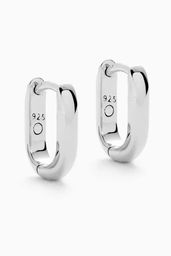 Classic Ovate Hoop Earrings in Sterling Silver