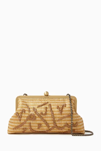 كلاتش كلاسيكي مزين بكلمة سلام بخط عربي