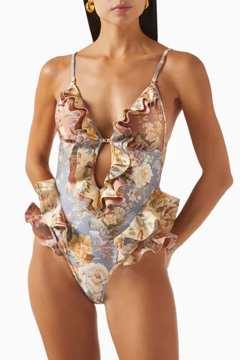 Tallow Waterfall One-piece Swimsuit in Italian Lycra