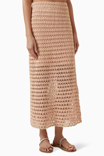 Tallow Midi Skirt in Crochet Knit