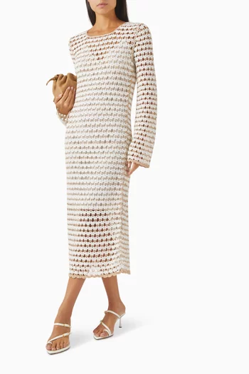 Tallow Midi Dress in Crochet Knit