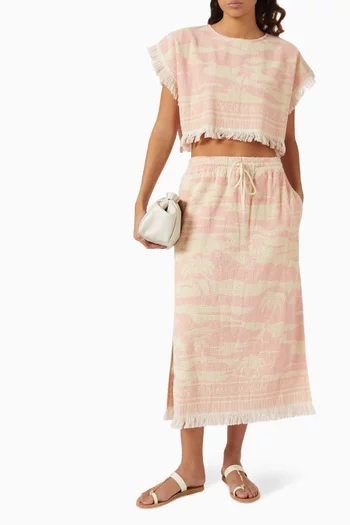 Maxine Toweling Midi Skirt in Terry