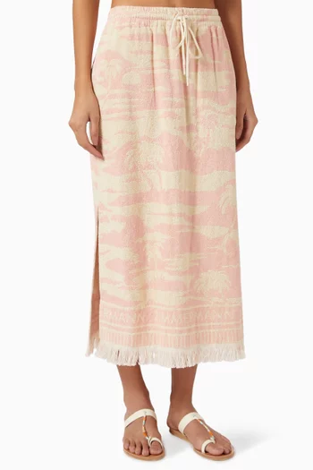 Maxine Toweling Midi Skirt in Terry