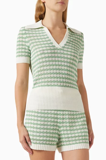 Everley Knit Polo T-shirt in Cotton Blend