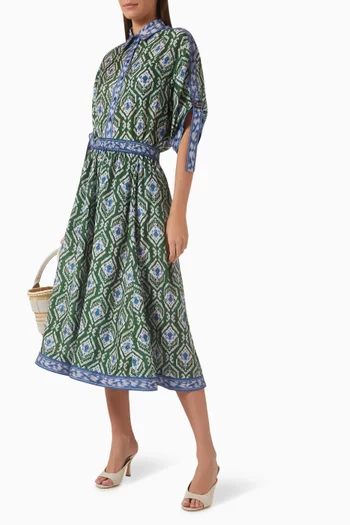 Wylie Swing Midi Skirt in Silk