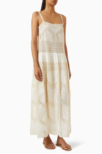 Acacia Lace-trim Slip Dress in Cotton Voile