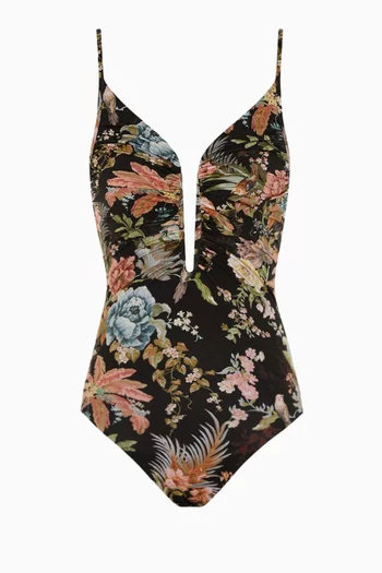 Tallow Gather One-piece Swimsuit in Italian Lycra
