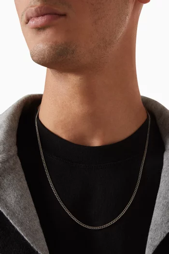 قلادة بسلسلة بنمط كوبي فضة إسترلينية