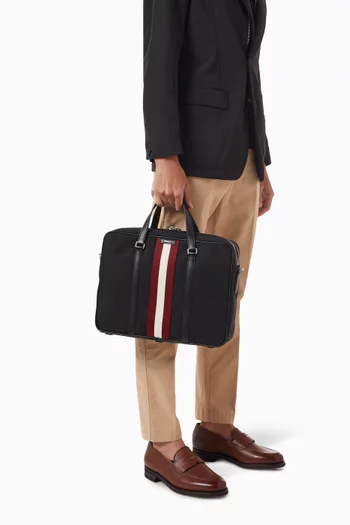 Code Briefcase in Nylon & Leather
