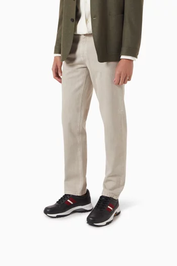 Flick-ribbon Sneakers in Calf Leather