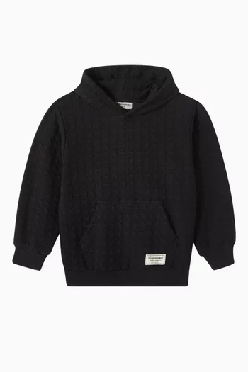 Lounge Hoodie in Jacquard Organic Cotton-blend