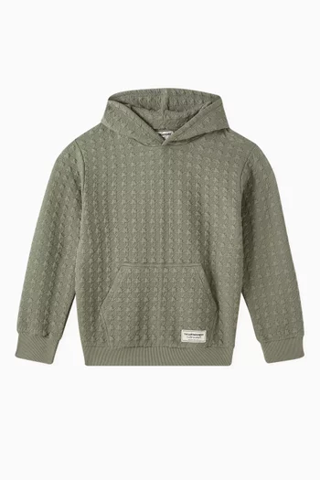 Lounge Hoodie in Jacquard Organic Cotton-blend