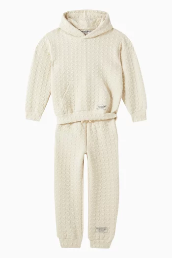 Relaxed Sweatpants in Jacquard Organic Cotton-blend