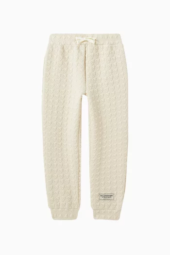Relaxed Sweatpants in Jacquard Organic Cotton-blend
