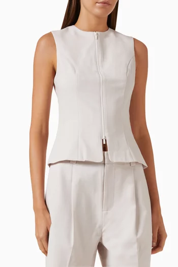 Laredo Zip Top in Suiting Fabric