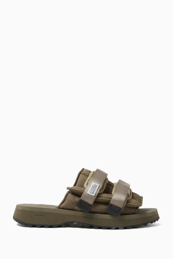 Moto Puff Sandals in Textile & Rubber