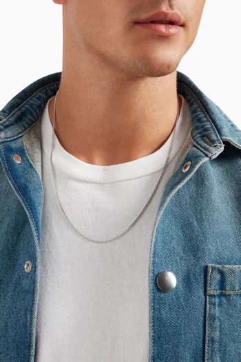 قلادة بسلسلة بنمط كوبي فضة إسترلينية