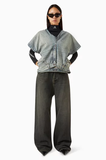 Deconstructed Top in Denim