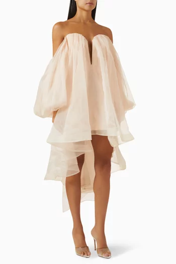Crush Strapless Mini Dress in Silk