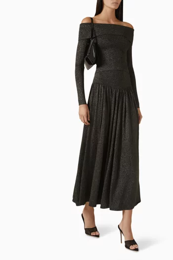 Crush Flare Skirt in Viscose Blend