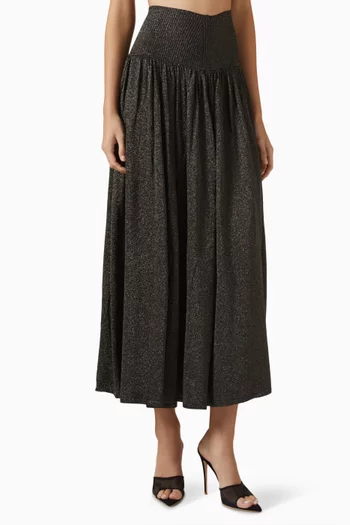 Crush Flare Skirt in Viscose Blend