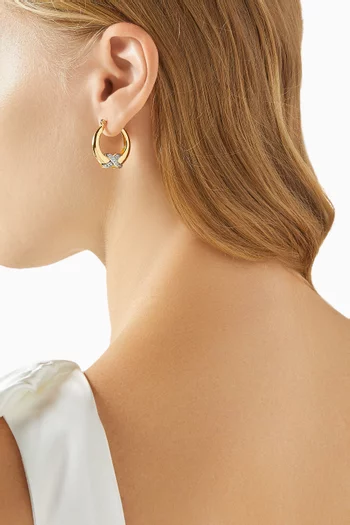 Martina Cubic Zirconia Hoop Earrings in Brass