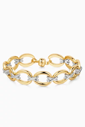 Two-tone Chain Bracelet in Brass