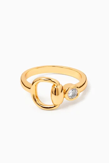 The Horsebit Ring in Gold-plated Brass