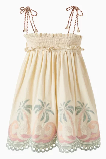 Tallow Embroidery Swing Dress in Cotton