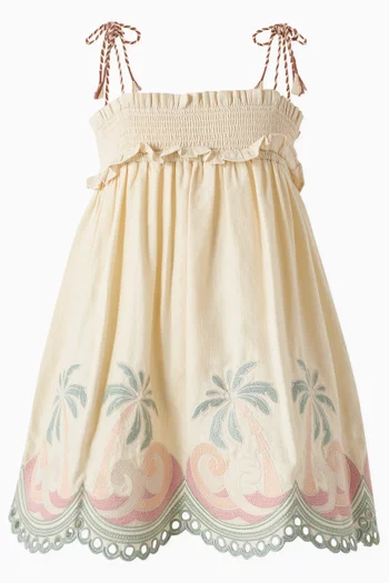 Tallow Embroidery Swing Dress in Cotton