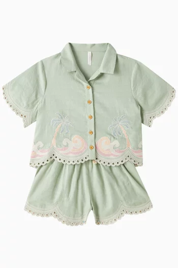 Tallow Embroidery Shorts in Cotton